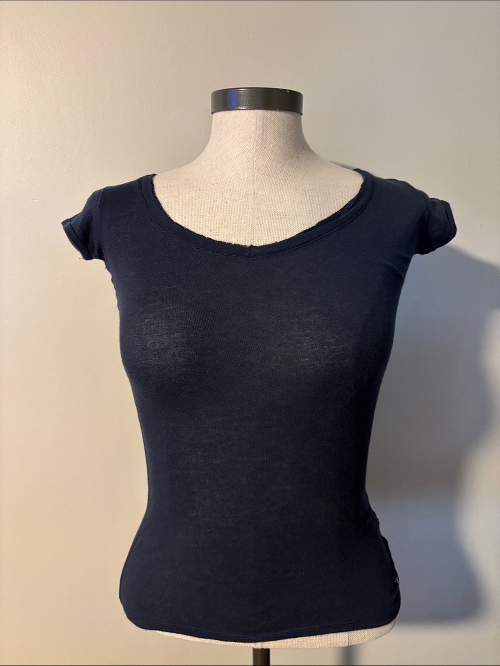 Hollister Navy Short Sleeve Scoop Neck Tee